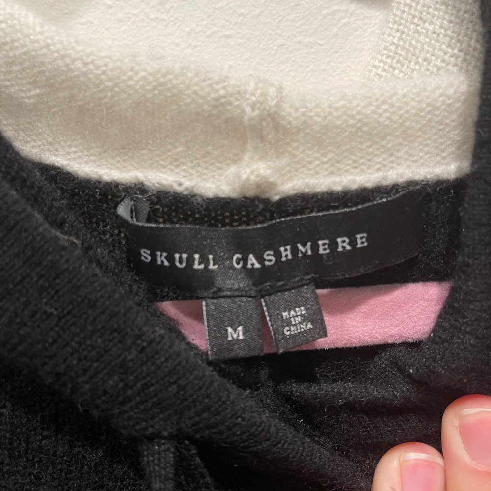 Black and white skull cashmere hoodie